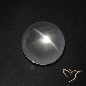 Quarzo Occhio di Gatto Bianco trasparente naturale da 8.50 ct, Rotondo, Trasparente