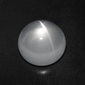 Quarzo Occhio di Gatto Bianco naturale da 7.64 ct, Taglio rotondo, Trasparente