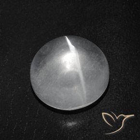 Quarzo Occhio di Gatto Bianco trasparente naturale da 7.56 ct, Rotondo, Trasparente