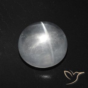 Quarzo Occhio di Gatto Bianco trasparente naturale da 7.71 ct, Rotondo, Trasparente
