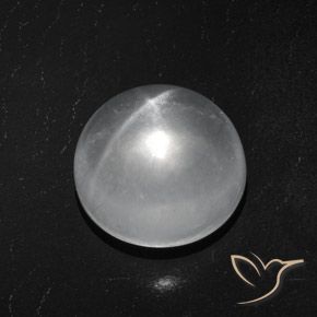 Quarzo Occhio di Gatto Bianco trasparente naturale da 7.03 ct, Rotondo, Trasparente