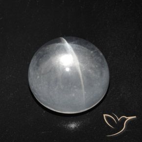 Quarzo Occhio di Gatto Bianco trasparente naturale da 7.51 ct, Rotondo, Trasparente