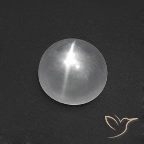 Quarzo Occhio di Gatto Bianco trasparente naturale da 7.97 ct, Rotondo, Trasparente