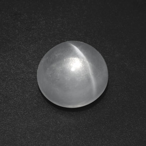 Quarzo occhio di gatto naturale bianco da 7,50 ct, taglio rotondo, trasparente