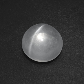 Quarzo occhio di gatto naturale bianco da 7,50 ct, taglio rotondo, trasparente
