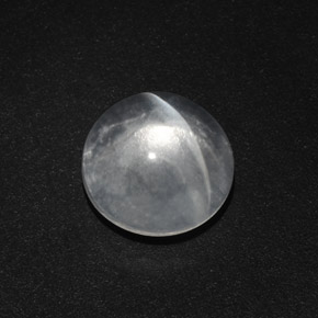 Quartz cat's eye naturale bianco da 4,82 ct, taglio rotondo, trasparente