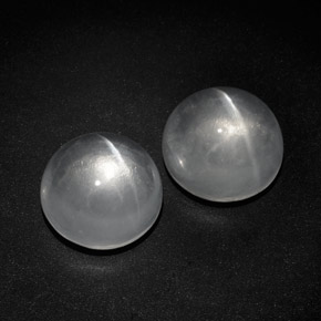 Quartz cat's eye naturale bianco da  ct, taglio rotondo, trasparente