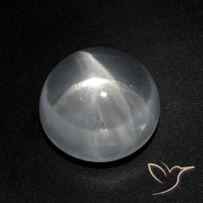 Quarzo Occhio di Gatto Bianco trasparente naturale da 9.40 ct, Rotondo, Trasparente