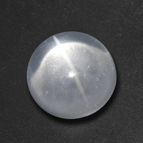 Quarzo Occhio di Gatto Bianco naturale da 7.27 ct, Taglio rotondo, Trasparente