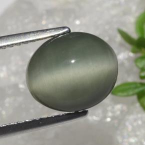 Quarzo Occhio di Gatto Verde naturale da 3.66 ct, Taglio ovale, Opaco
