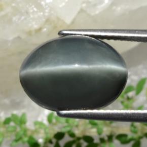 Quarzo Occhio di Gatto Verde naturale da 9.47 ct, Taglio ovale, Opaco