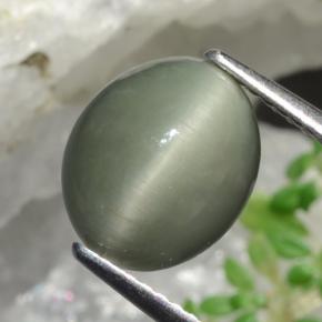 Quarzo Occhio di Gatto Verde naturale da 3.68 ct, Taglio ovale, Opaco