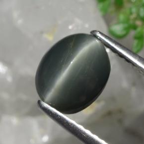 Quarzo Occhio di Gatto Verde naturale da 1.78 ct, Taglio ovale, Opaco