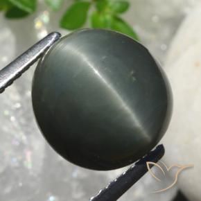 Quarzo Occhio di Gatto Grigio scuro naturale da 6.82 ct, Ovale, Opaco
