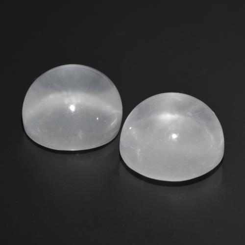 Quartz cat's eye naturale bianco da 13,12 ct, taglio rotondo, trasparente