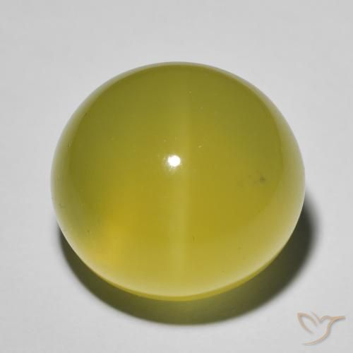 20.24ct Naturale Bombo Giallo Quarzo effetto occhio di gatto, Ovale, Traslucido