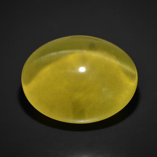 169.73ct Naturale Giallo medio Quarzo effetto occhio di gatto, Ovale, Trasparente