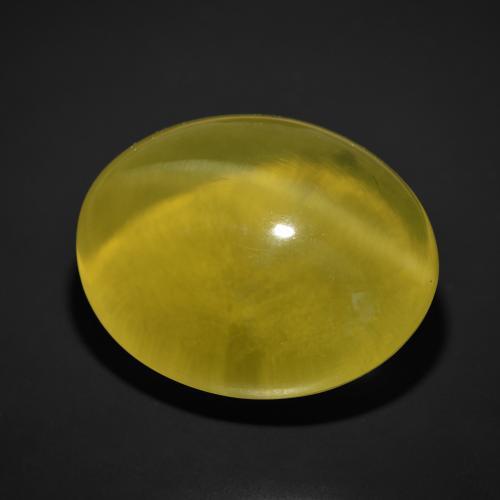 Quarzo Occhio di Gatto Giallo medio naturale da 169.73 ct, Ovale, Trasparente