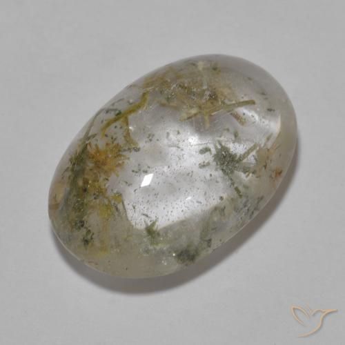 Quarzo con Hedenbergite Multicolore naturale da 13.73 ct, Ovale, Trasparente