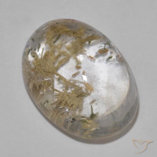 Quarzo con Hedenbergite Multicolore naturale da 19.85 ct, Ovale, Trasparente