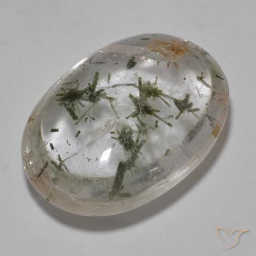 Quarzo con Hedenbergite Multicolore naturale da 20.92 ct, Ovale, Trasparente