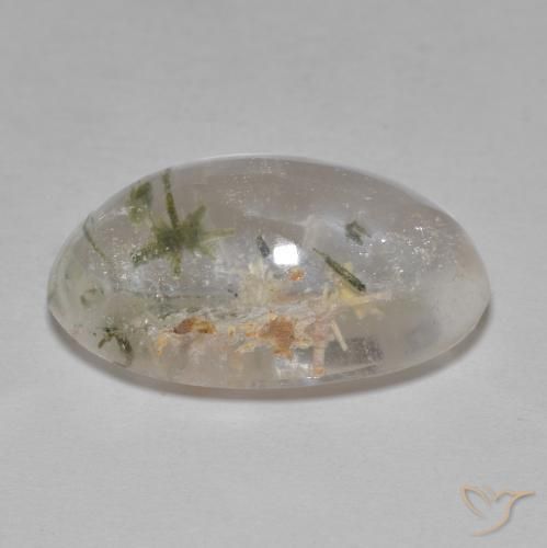 Quarzo con Hedenbergite Multicolore naturale da 14.35 ct, Ovale, Trasparente