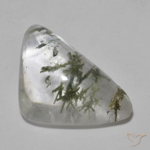 Quarzo con Hedenbergite Multicolore naturale da 19.12 ct, Taglio trillion, Trasparente