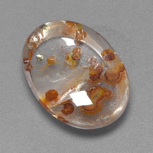 Quarzo con marcasite naturale multicolore da 7,46 ct, taglio ovale, trasparente