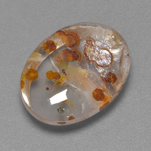Quarzo con marcasite naturale multicolore da 7,46 ct, taglio ovale, trasparente