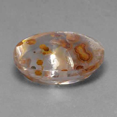Quarzo con marcasite naturale multicolore da 7,46 ct, taglio ovale, trasparente
