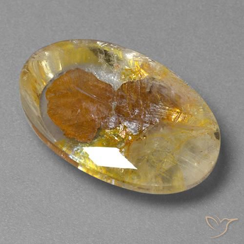 Quarzo con marcasite Multicolore naturale da 11.77 ct, Ovale, Trasparente