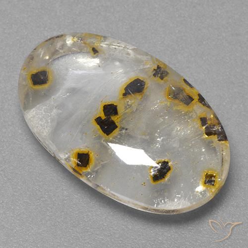 Quarzo con marcasite Multicolore naturale da 11.88 ct, Ovale, Trasparente