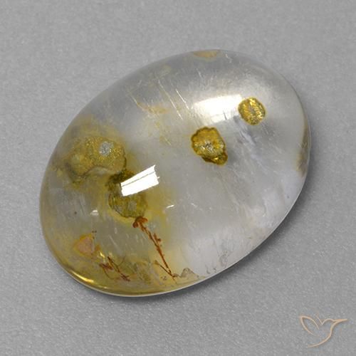 Quarzo con marcasite multicolore naturale da 9,31 ct, taglio ovale, trasparente