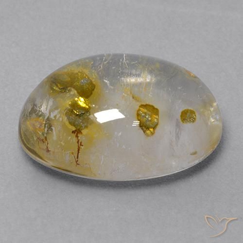 Quarzo con marcasite multicolore naturale da 9,31 ct, taglio ovale, trasparente