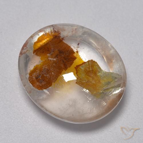 8.07ct Naturale Multicolore Quarzo Con Marcasite, Ovale, Trasparente