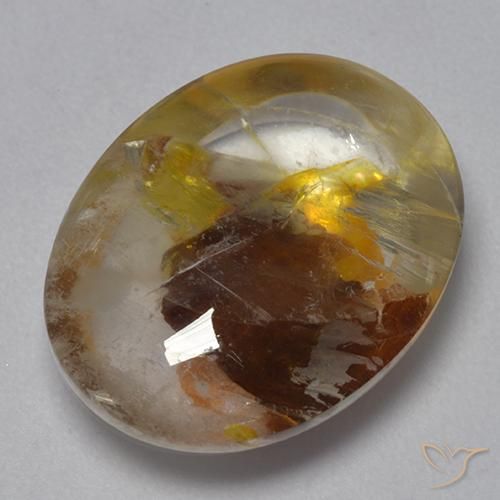 Quarzo con marcasite Multicolore naturale da 9.40 ct, Ovale, Trasparente