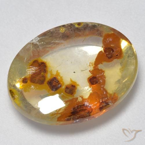 8.13ct Naturale Multicolore Quarzo Con Marcasite, Ovale, Trasparente