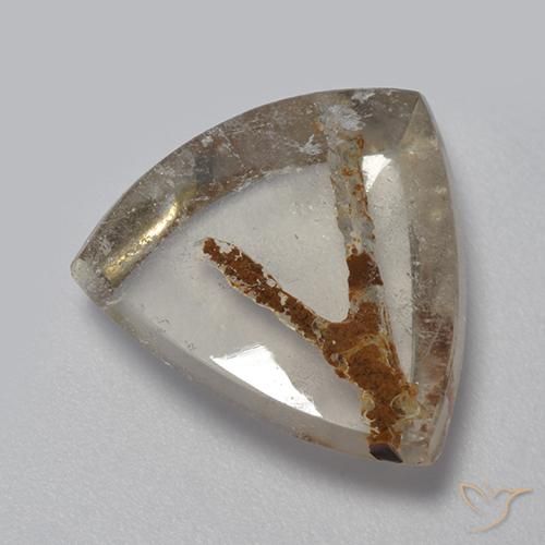 6.94ct Naturale Multicolore Quarzo con marcasite, Taglio trillion, Trasparente