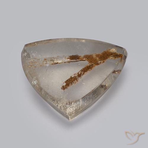 Quarzo con marcasite Multicolore naturale da 6.94 ct, Taglio trillion, Trasparente