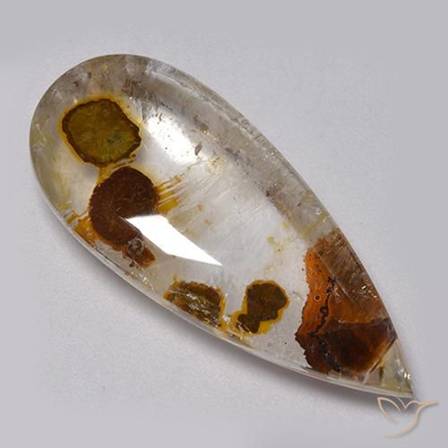 Quarzo con marcasite Multicolore naturale da 25.27 ct, Forma a pera, Trasparente