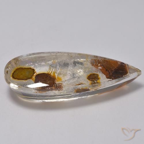 Quarzo con marcasite Multicolore naturale da 25.27 ct, Forma a pera, Trasparente