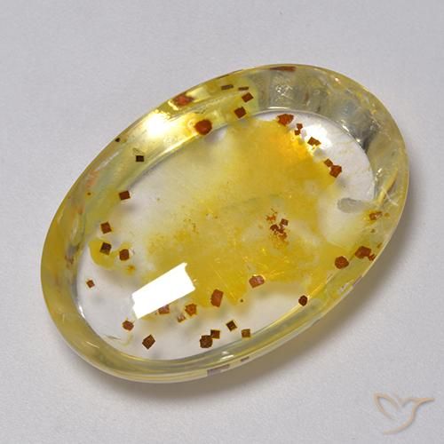 40.57ct Naturale Multicolore Quarzo Con Marcasite, Ovale, Trasparente