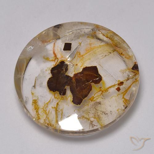 Quarzo con marcasite Multicolore naturale da 42.66 ct, Rotondo, Trasparente