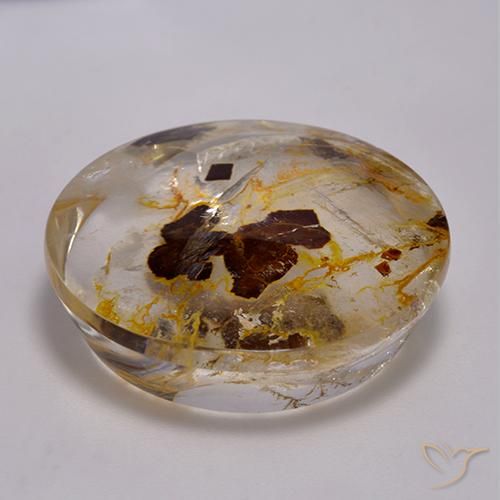 Quarzo con marcasite Multicolore naturale da 42.66 ct, Rotondo, Trasparente