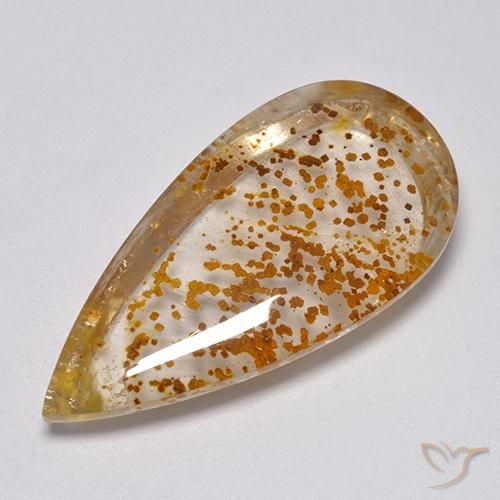 Quarzo con marcasite Multicolore naturale da 32.95 ct, Forma a pera, Trasparente