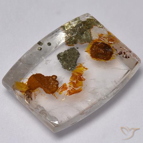 Quarzo con marcasite Multicolore naturale da 23.76 ct, Taglio a fantasia, Trasparente