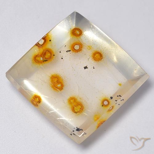 Quarzo con marcasite Multicolore naturale da 23.18 ct, Quadrato, Trasparente