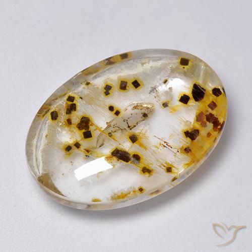 Quarzo con marcasite Multicolore naturale da 23.33 ct, Ovale, Trasparente