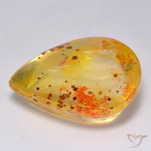 Quarzo con marcasite Multicolore naturale da 25.59 ct, Forma a pera, Trasparente