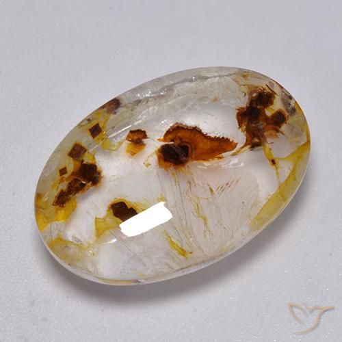 Quarzo con marcasite Multicolore naturale da 19.87 ct, Ovale, Trasparente